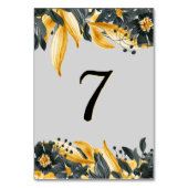 Elegant Geel + Grijs Bloemen Waterverf Bruiloft Kaart (Achterkant)