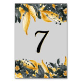 Elegant Geel + Grijs Bloemen Waterverf Bruiloft Kaart (Voorkant)