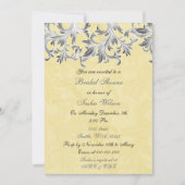 Elegant geel grijs Bridal Shower Invitation Kaart (Voorkant)