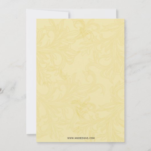 Elegant geel grijs Bridal Shower Invitation Kaart (Achterkant)