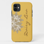 Elegant geel grijs Lotus Flower - Gepersonaliseerd Case-Mate iPhone Case (Achterkant)