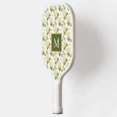 Elegant geel Hydragea bloemenmonogram Pickleball Paddle (Links)