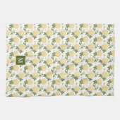 Elegant geel Hydragea bloemenmonogram Theedoek (Horizontaal)