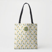 Elegant geel Hydragea bloemenmonogram Tote Bag (Voorkant)