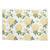 Elegant Geel Hydrangea Bloemvlinderpatroon Kussensloop (Achterkant)