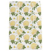 Elegant Geel Hydrangea Bloemvlinderpatroon Medium Cadeauzakje (Achterkant)