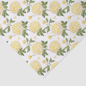 Elegant Geel Hydrangea Bloemvlinderpatroon Tissuepapier (Detail)