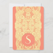 Elegant Geel Kader & Coral Pink Kaart (Achterkant)