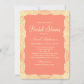 Elegant Geel Kader & Coral Pink Kaart (Voorkant)