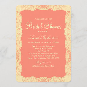 Elegant Geel Kader & Coral Pink Kaart