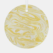 Elegant geel marmer: handgetekende textuur glas ornament (Achterkant)