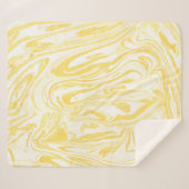 Elegant geel marmer: handgetekende textuur sherpa deken (Voorkant (horizontaal))