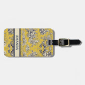 Elegant  geel meer toile de jouy bagagelabel (Voorkant horizontaal)