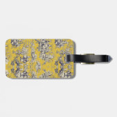 Elegant  geel meer toile de jouy bagagelabel (Achterkant horizontaal)