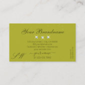 Elegant Geel Olijf Groen Sparkle Juwels Initialen Visitekaartje (Achterkant)