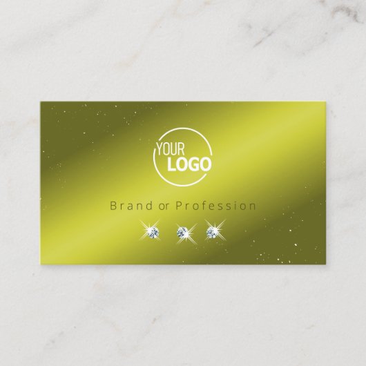 Elegant Geel Olijf Groene Sparkle Jewelen voegen L Visitekaartje (Voorkant)