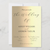 Elegant geel ombre patroon klassieke bruiloft kaart (Voorkant)