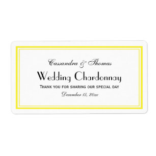 Elegant geel omhuld H Wijnflesetiket Etiket