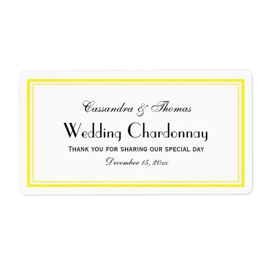 Elegant geel omhuld H Wijnflesetiket Etiket (Voorkant)