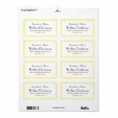 Elegant geel omhuld H Wijnflesetiket Etiket (Full Sheet)