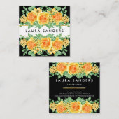 Elegant geel Oranje Roos Flower Event Planner Vierkante Visitekaartje (Voorkant / Achterkant)