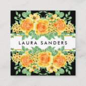 Elegant geel Oranje Roos Flower Event Planner Vierkante Visitekaartje (Voorkant)