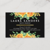 Elegant Geel Oranje Roos Vloerhaar & Makeup Visitekaartje (Achterkant)