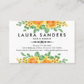 Elegant Geel Oranje Roos Vloerhaar & Makeup Visitekaartje (Achterkant)