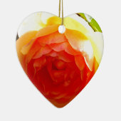 Elegant geel perzik rode abrikoos bloemig roos keramisch ornament (Rechts)