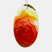 Elegant geel perzik rode abrikoos bloemig roos keramisch ornament (Rechts)