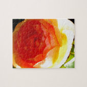 Elegant geel perzik rode abrikoos bloemig roos legpuzzel (Horizontaal)