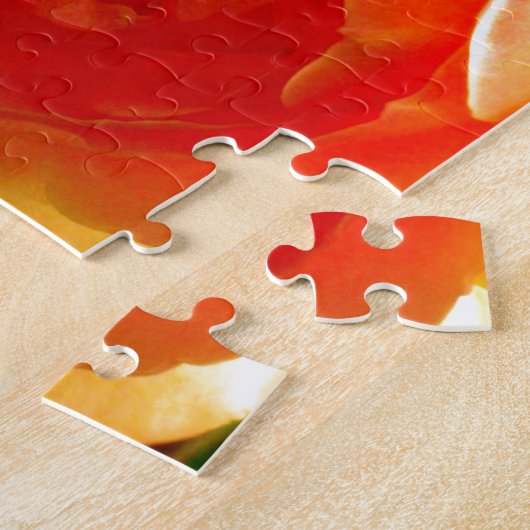 Elegant geel perzik rode abrikoos bloemig roos legpuzzel (Zijkant)