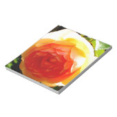 Elegant geel perzik rode abrikoos bloemig roos notitieblok (Linkerzijde)