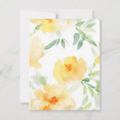 Elegant geel perzik sinaasappel waterverf floraal bedankkaart (Achterkant)