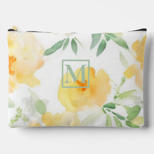 Elegant geel perzik sinaasappel waterverf floraal etui