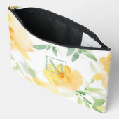 Elegant geel perzik sinaasappel waterverf floraal etui (Open)