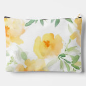 Elegant geel perzik sinaasappel waterverf floraal etui (Achterkant)