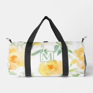 Elegant geel perzik sinaasappel waterverf floraal plunjezak