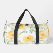 Elegant geel perzik sinaasappel waterverf floraal plunjezak (Achterkant)