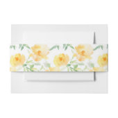 Elegant geel perzik sinaasappel waterverf floraal uitnodigingen wikkel (Voorkant Voorbeeld)