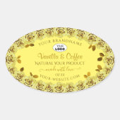 Elegant geel product Labels bloeiende Rozen Logo (Voorkant)