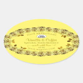Elegant geel product Labels bloeiende Rozen Logo