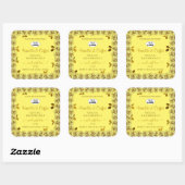 Elegant geel product Labels bloeiende Rozen Logo (Vel)