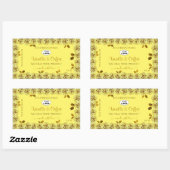 Elegant geel product Labels bloeiende Rozen Logo (Vel)