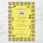Elegant geel product Labels bloeiende Rozen Logo Voedselcontainer Etiket (Enkel label)