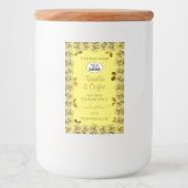 Elegant geel product Labels bloeiende Rozen Logo Voedselcontainer Etiket (Voorkant)