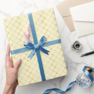 Elegant Geel Raster Cadeaupapier