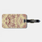 Elegant  geel rood meer toile de jouy bagagelabel (Achterkant horizontaal)