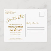 Elegant Geel Rose Bruiloft Save the Date Aankondigingskaart (Achterkant)