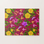 Elegant geel, roze en Paars Roos Legpuzzel (Horizontaal)